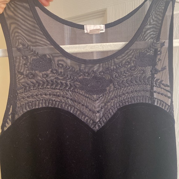 Garage Navy Blue Velour Dress - Picture 2 of 4